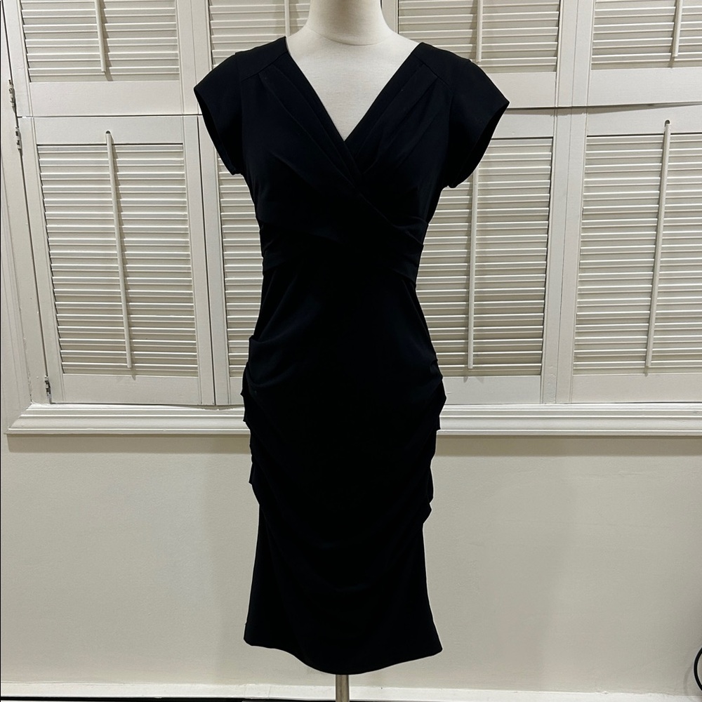 New BCBG Elegant Black Wrap Dress with tags